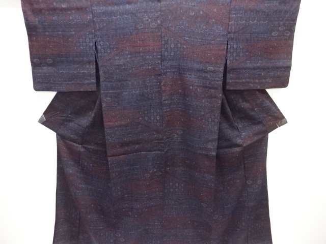JAPANESE KIMONO / ANTIQUE HITOE KIMONO / SILK / YUKI TSUMUGI / WOVEN SARASA