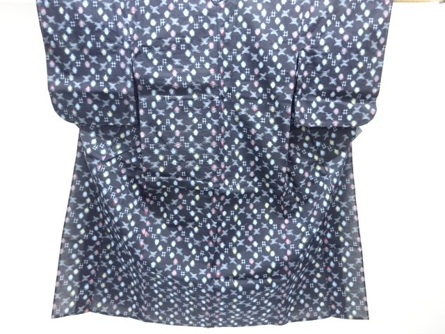 JAPANESE KIMONO / ANTIQUE HITOE KIMONO / COTTON / KURUME KASURI / IGETA KASURI & DOTS