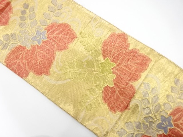 JAPANESE KIMONO / ANTIQUE FUKURO OBI / SILK / SAGANISHIKI / WOVEN PAULOWNIA