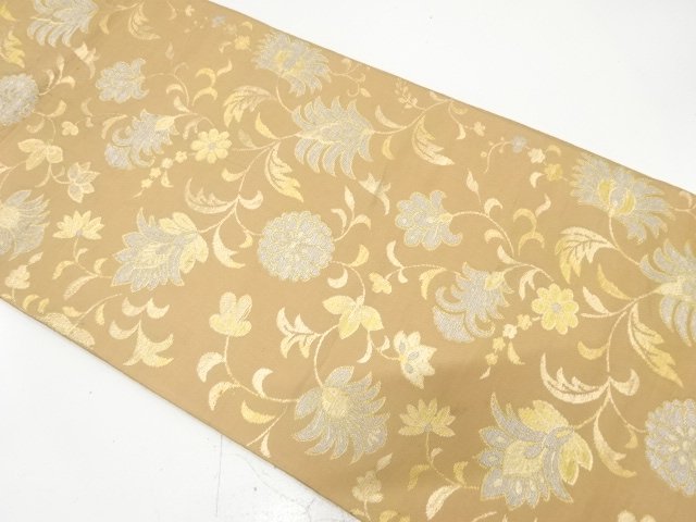 アンティーク　花更紗模様織り出し袋帯（材料）