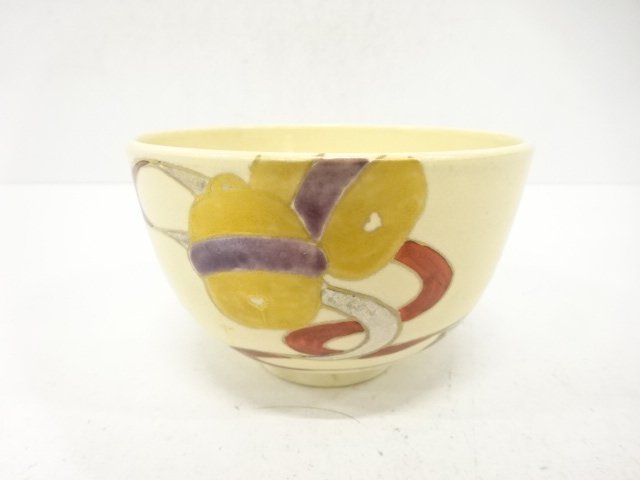 瑞雲造　金彩色絵　鈴　茶碗