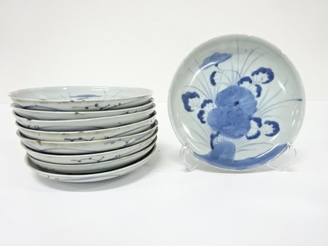 古伊万里　染付　六寸皿　9客