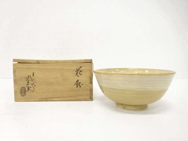 JAPANESE COLLECTIBLE / HAGI WARE / BRUSHSTROKES BOWL / TAWARA TOHEI XI