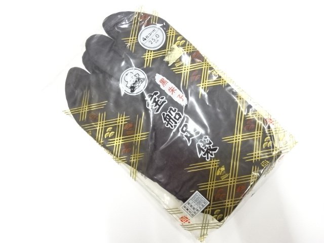 JAPANESE KIMONO / UNUSED FUKUSUKE MENS BLACK TABI SOCKS (25 CM / 4-PLY