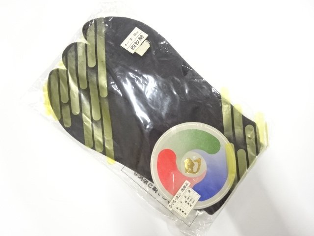 JAPANESE KIMONO / UNUSED MENS BLACK TABI SOCKS (26 CM / 4-PLY KOHAZE) 