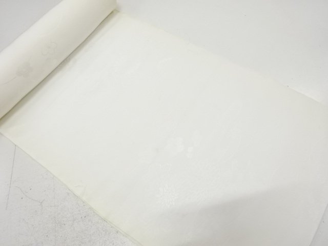 アンティーク　菊に芝草模様織り出し　長襦袢地反物