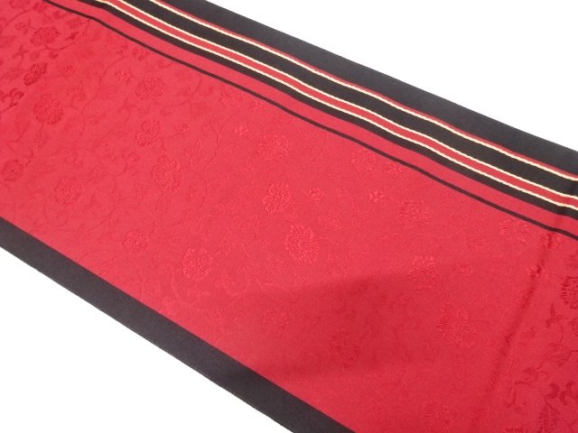 JAPANESE KIMONO / FLOWER ARABESQUE PATTERN WOVEN STRIPES NAGOYA OBI