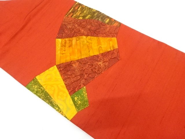 JAPANESE KIMONO / FUSHI TSUMUGI KIRIBAME JIGAMI PATTERN NAGOYA OBI