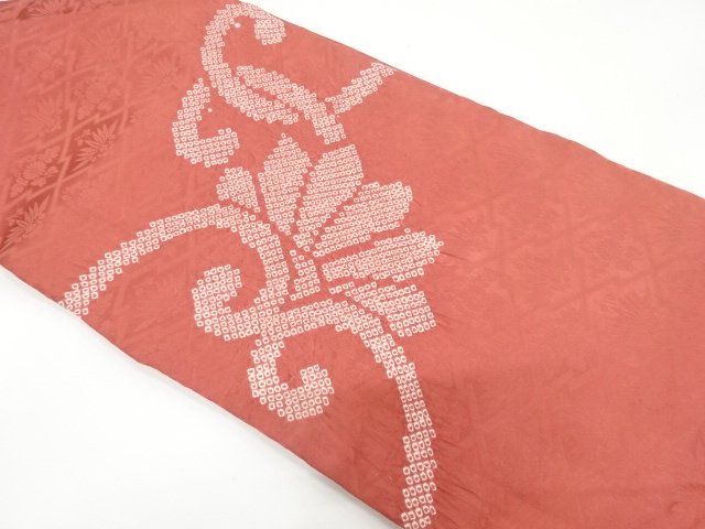 JAPANESE KIMONO / SHIBORI FLOWER ARABESQUE PATTERN NAGOYA OBI