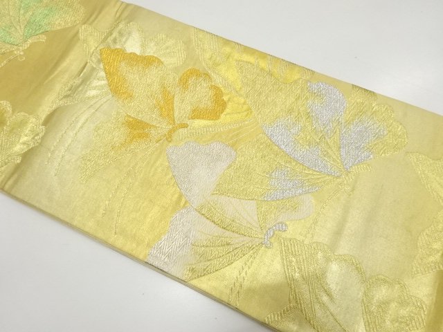 アンティーク　蝶模様織り出し袋帯（材料）