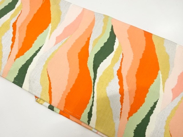 JAPANESEKIMONO / ANTIQUE YAMANAMI PATTERN WOVEN NAGOYA OBI (WEARABLE)