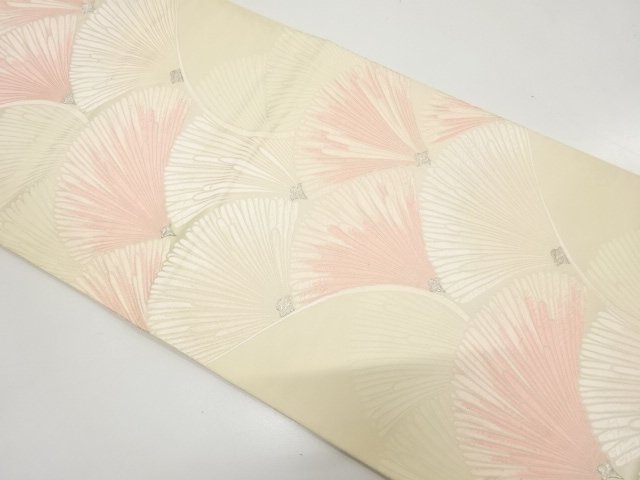 JAPANESE KIMONO / ANTIQUE CHRYSANTHEMUM PATTERN WOVEN FUKURO OBI (MATE