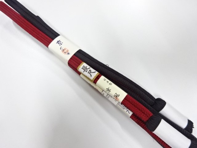 未使用品　正絹　撚り房　手組帯締め（長尺）