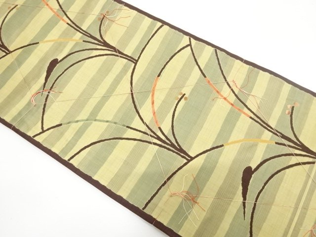 JAPANESE KIMONO / UNUSED WEAVING A FLORAL PATTERN A HORIZONTAL ROW FUK