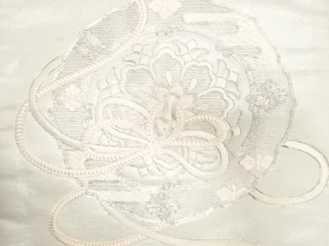 アンティーク　鏡裏模様刺繍名古屋帯