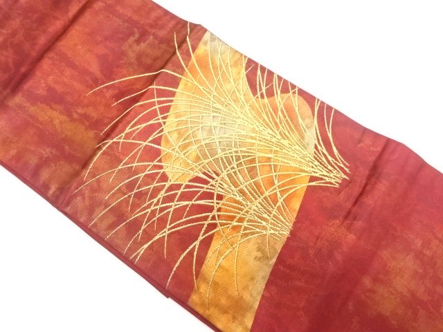 JAPANESE KIMONO / WEAVING GRASS-LEAF PATTERN / HAZE NAGOYA OBI