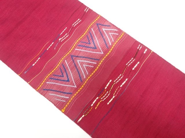 JAPANESE KIMONO / TSUMUGI WEAVING ABSTRACT PATTERN / HORIZONTAL ROWS N