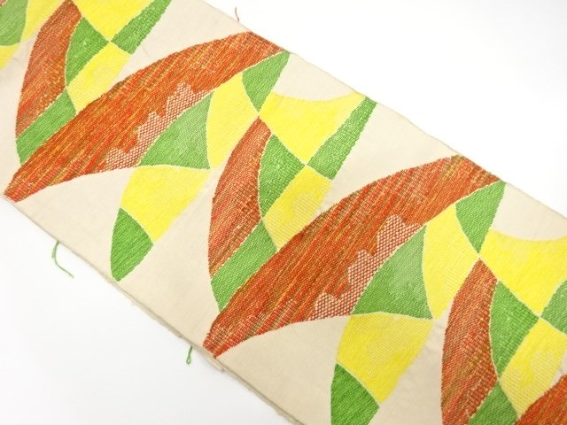 JAPANESE KIMONO / GEOMETRIC PATTERN WEAVING NAGOYA OBI