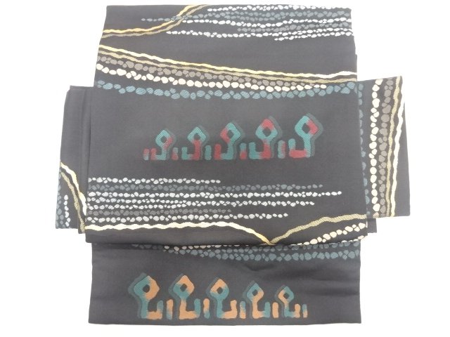 JAPANESE KIMONO / TSUKURI OBI: ABSTRACT PATTERN WEAVING.