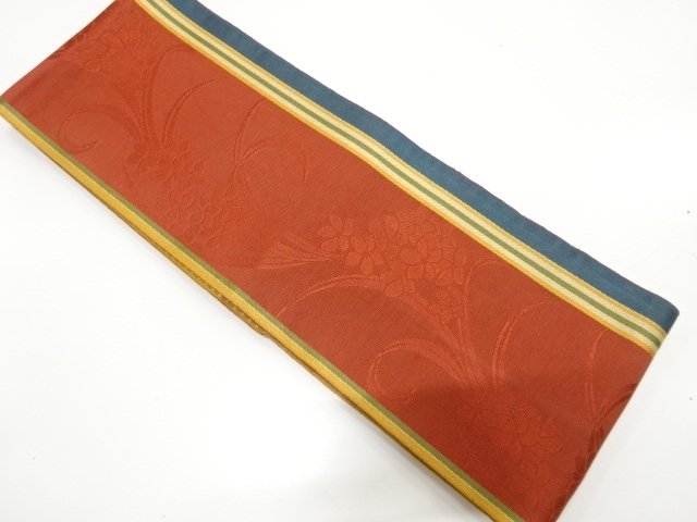 JAPANESE KIMONO / CHIKUZEN HAKATA WEAVING A FLORAL PATTERN A STRIPE HA