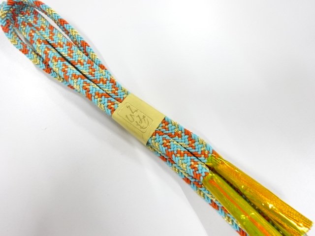JAPANESE KIMONO / UNUSED HAND-TIED OBIJIME