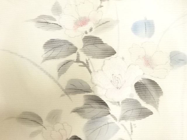 JAPANESE KIMONO / ANTIQUE NAGOYA OBI FOR SUMMER / EMBROIDERY / BRANCH FLOWER / ARTIST WORK