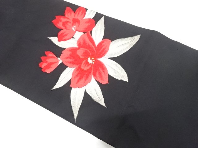 アンティーク　花模様織り出し名古屋帯（着用可）
