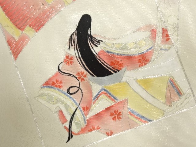 JAPANESE KIMONO / ANTIQUE LAYERED SHIKISHI / JUNIHITOE PATTERN EMBROID