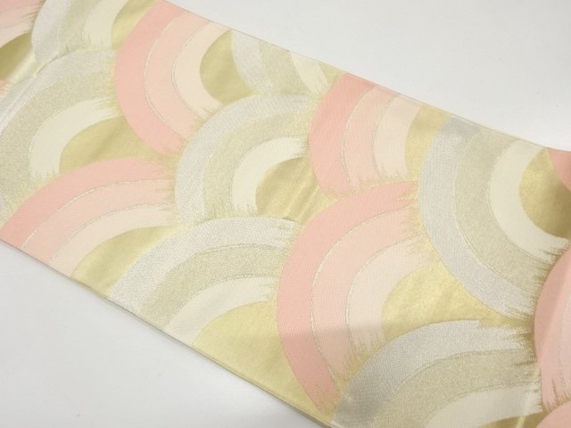 JAPANESE KIMONO / ANTIQUE AOI-NAMI PATTERN WOVEN FUKURO OBI (MATERIAL)
