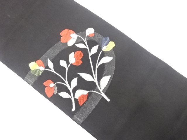 JAPANESE NAGOYA OBI / WOVEN BRANCH FLOWER