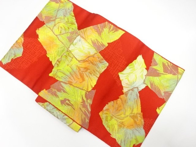 JAPANESE KIMONO / UNUSED CHIKUZEN HAKATA ABSTRACT PATTERN WEAVE NAGOYA