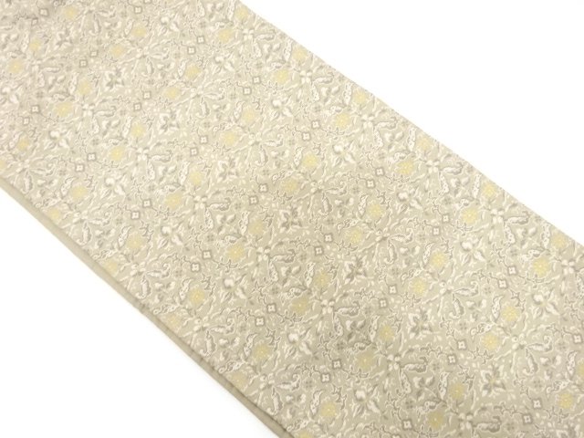 アンティーク　花更紗模様織り出し名古屋帯（着用可）