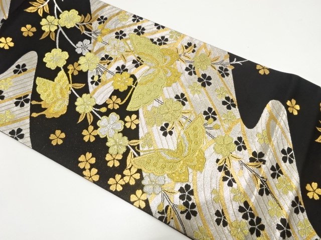 JAPANESE FUKURO OBI FOR FURISODE / WOVEN WEEPING SAKURA