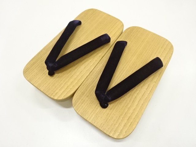 未使用品　鼻緒ビロード　男物桐下駄(25センチ)