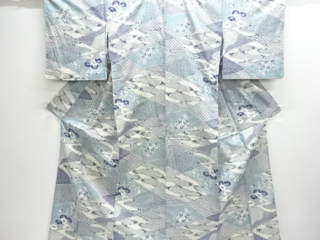 JAPANESE KIMONO / ANTIQUE AUTHENTIC OSHIMA TSUMUGI HITOE KIMONO / FLOW