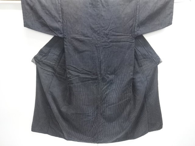 JAPANESE KIMONO / ANTIQUE STRIPED COTTON MENS KIMONO