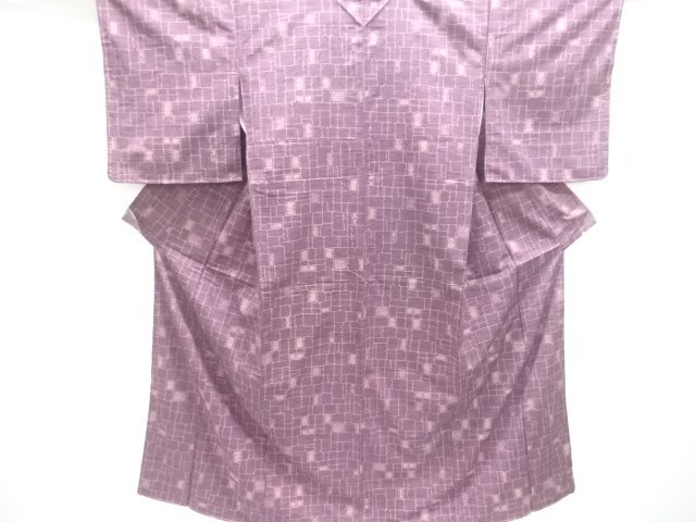 JAPANESE KIMONO / UNUSED TSUMUGI / WOVEN ABSTRACT PATTERN 