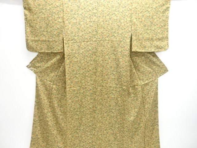 JAPANESE KIMONO / UNUSED GRASS / FLOWER PATTERN KOMON