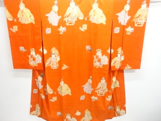 JAPANESE KIMONO / ANTIQUE JUBAN / SILK / KINSHA / GOSHO DOLL & NOH PLAY