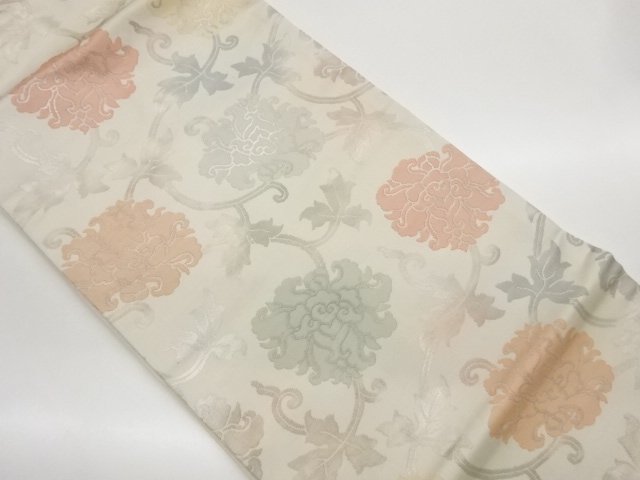 牡丹唐草模様織出し名古屋帯