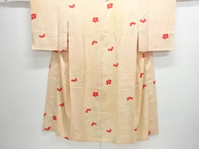 JAPANESE KIMONO / ANTIQUE HITOE JUBAN / SILK / KINSHA / FLOWER