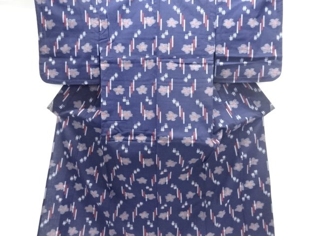 JAPANESE KIMONO / ANTIQUE COTTON AUTHENTIC KURUME KASURI IGETA KASURI 