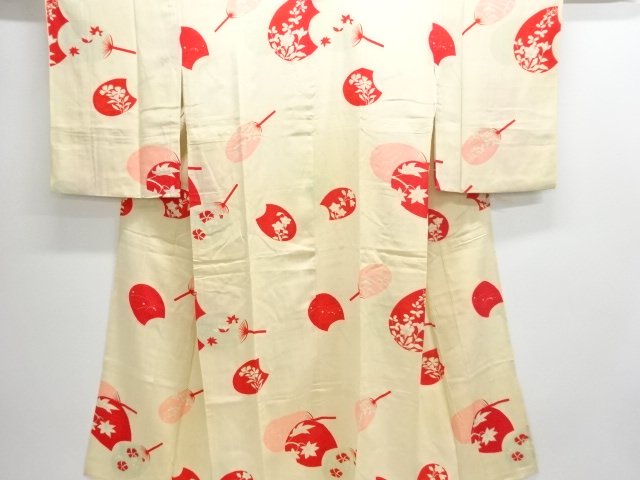 JAPANESE KIMONO / ANTIQUE NISHIKI KIMONO FOR SUMMER FLOWER PATTERN A F