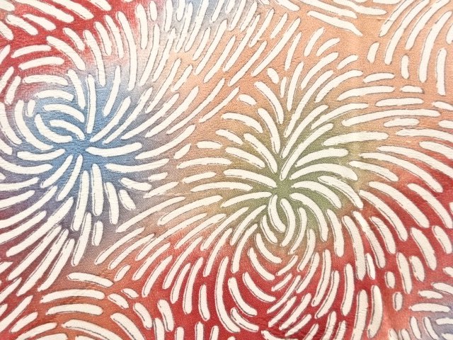 JAPANESE KIMONO / ANTIQUE MON KINSHA FLORAL PATTERN KIMONO