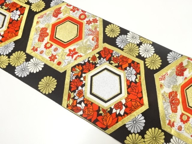JAPANESE KIMONO / ANTIQUE FUKURO OBI / TORTOISESHELL / PAULOWNIA / CHR