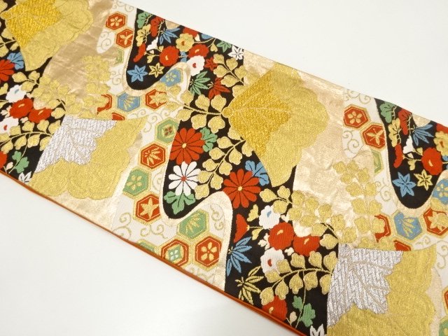 JAPANESE KIMONO / ANTIQUE FUKURO OBI / CLOUD MOTIF / PAULOWNIA / CHRYS