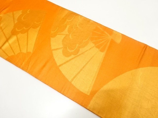 JAPANESE KIMONO / ANTIQUE FUKURO OBI / WOVEN- CLOUD PATTERN A FAN (CAN