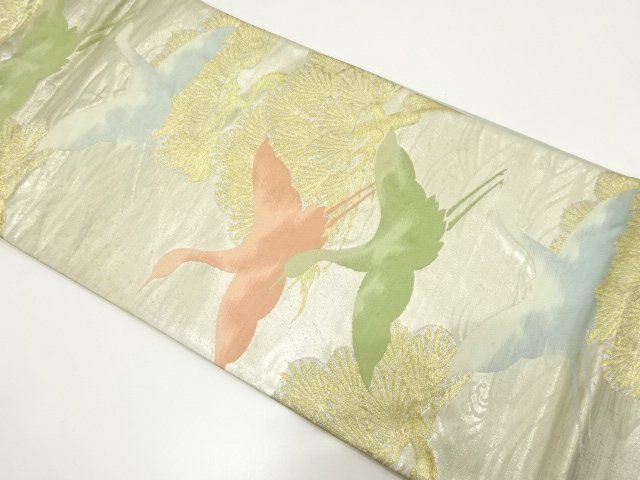 JAPANESE KIMONO / ANTIQUE FUKURO OBI (MATERIAL) / WOVEN- KASAMATSU PAT