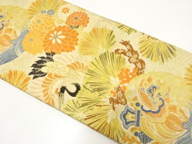 JAPANESE KIMONO / ANTIQUE MARU OBI (MATERIALS) / RAISED WEAVE PATTERNS
