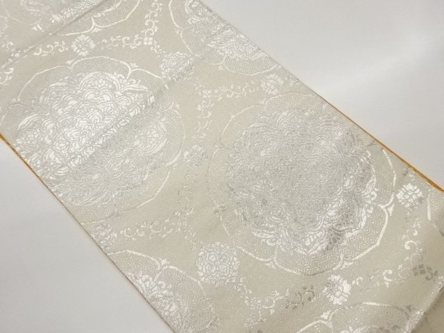 華紋模様織り出しリバーシブル全通袋帯